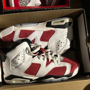 Jordan Kids Red and White Sneakers